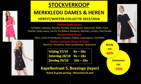 Stockverkoop Merkkledij dames & heren  Herfst/Winter 2015+2016