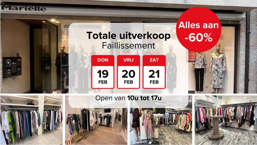 Totale uitverkoop Marielle Boetiek en Outlet