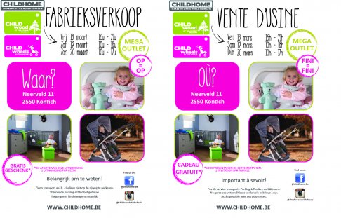 Childhome Fabrieksverkoop op 18, 19 en 20 maart 2016