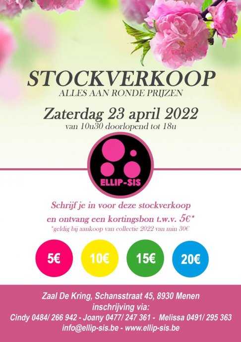 Stockverkoop Ellip-sis 23 april 2022 - Alles aan ronde prijzen