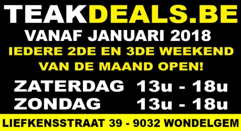 SOLDEN ACTIES - Teakdeals Outlet van Interieur- & Badkamermeubelen - Eettafels, Stoelen, Clubzetels, Kasten, Dressoirs, Vitrines, Bureautafels, Decoratie, Badkamerkasten, Tuinmeubelhoezen,... - 2