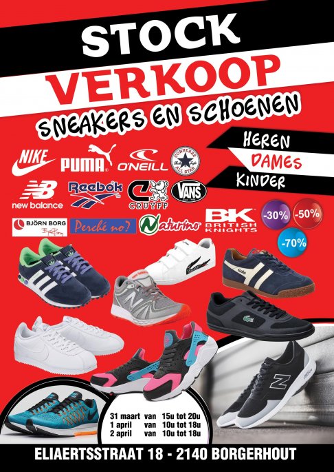 stockverkoop schoenen en sneakers