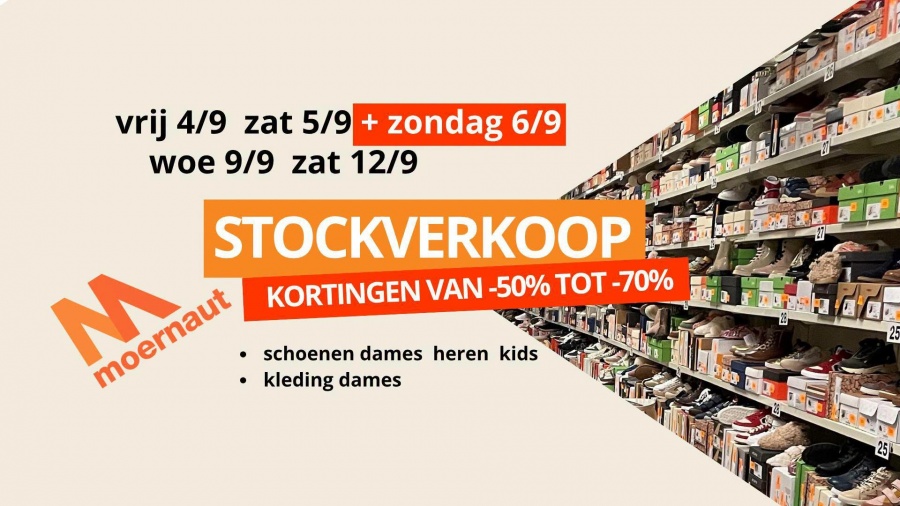 Moernaut stockverkoop