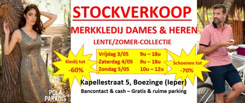STOCKVERKOOP MERKKLEDIJ DAMES&HEREN LENTE/ZOMER