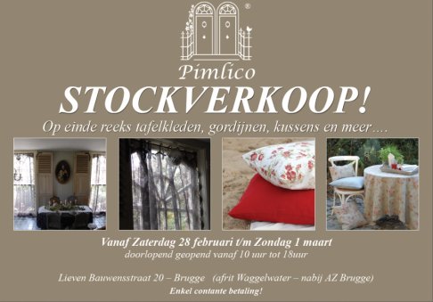 Pimlico huishoudlinnen stockverkoop
