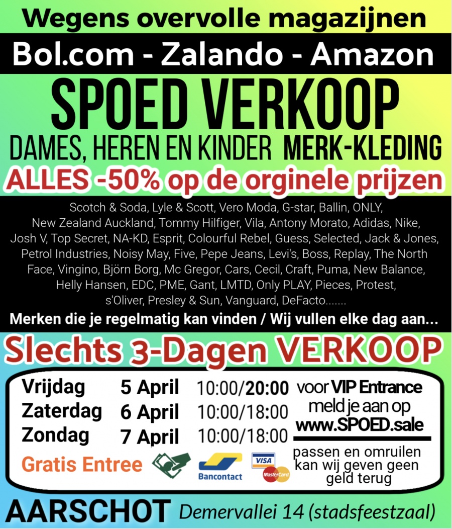 SPOED VERKOOP in Aarschot met Merkkleding van Bol.com-Zalando-Amzaon
