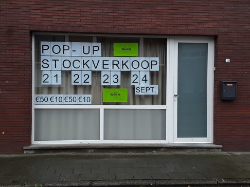 pop-up stockverkoop schoenen hoskens