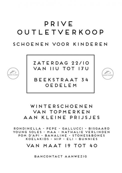 PRIVE Outletverkoop Kinderschoenen