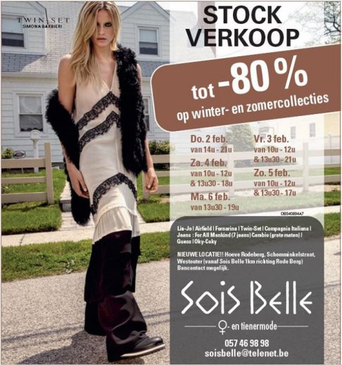 Grote stockverkoop Sois Belle