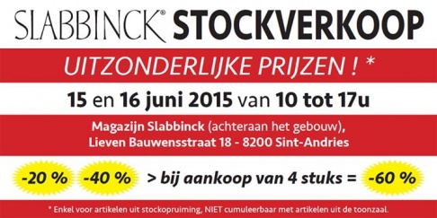 Uitzonderlijk stockverkoop Slabbinck