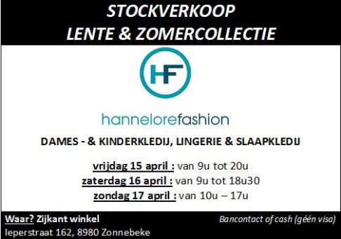 Stockverkoop Lente -& Zomercollectie bij Hannelore Fashion