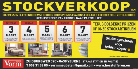 Stockverkoop zit- en slaapcomfort