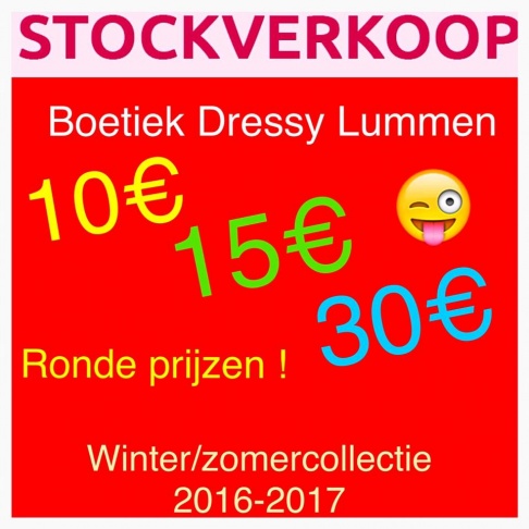 Stockverkoop en start solden Boetiek Dressy 