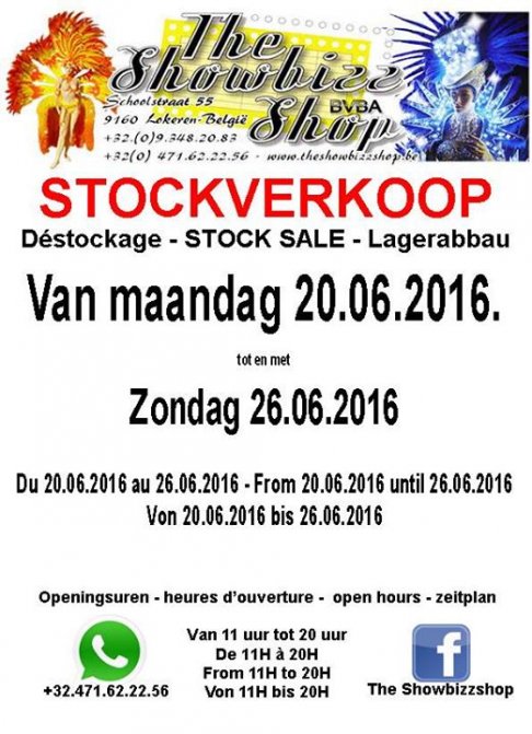 Stockverkoop showkostuums