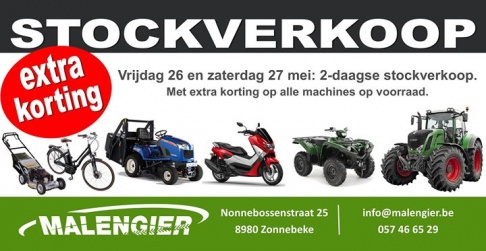 Stockverkoop scooters, electrische fietsen, quads, ...