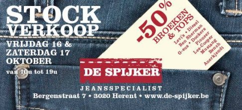 Stockverkoop jeansspecialist De Spijker