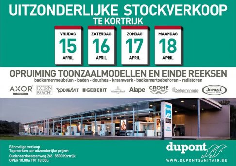 Stockverkoop Dupont Sanitair