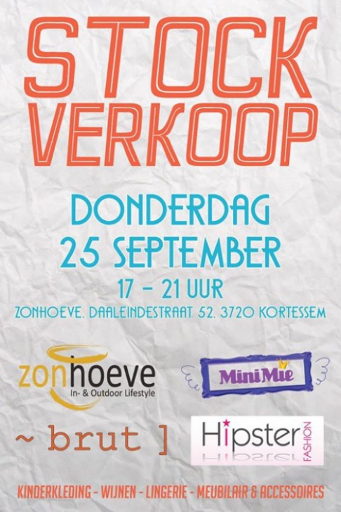 Stockverkoop Zonhoeve, MiniMie, Brut, Hipster Fashion, Punto-tre