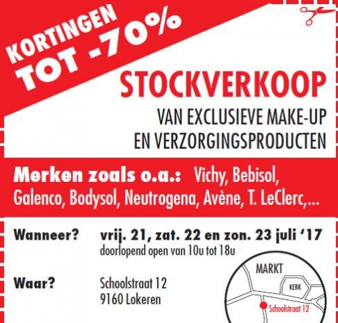 Stockverkoop exclusieve make-up en verzorgingsproducten tot -70%