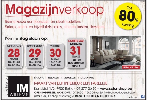 Magazijnverkoop Im Willems Home Interiors