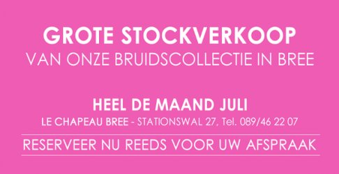 Stockverkoop bruidsmode