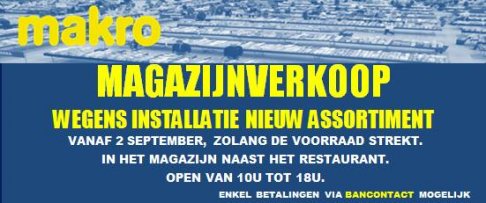 Magazijnverkoop Makro Deurne