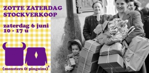 Zotte Zaterdag Stockverkoop Monsters & pinguins