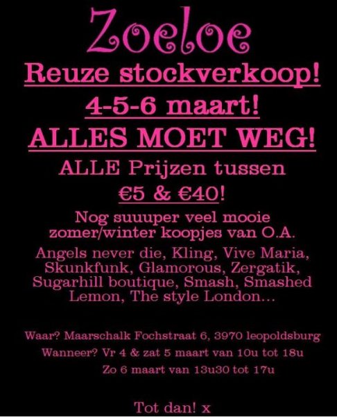 Stockverkoop Zoeloe (kleding)