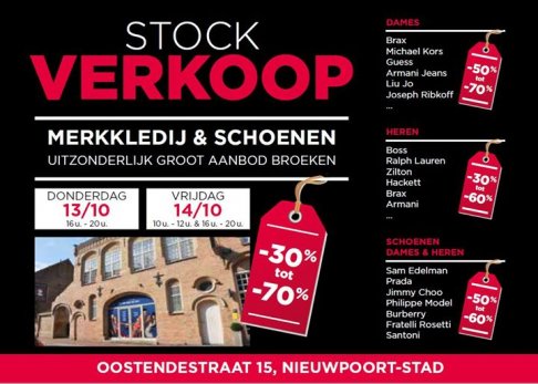 Stockverkoop voor merkkledij en schoenen