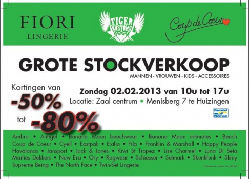 Stockverkoop -50% tot -80%