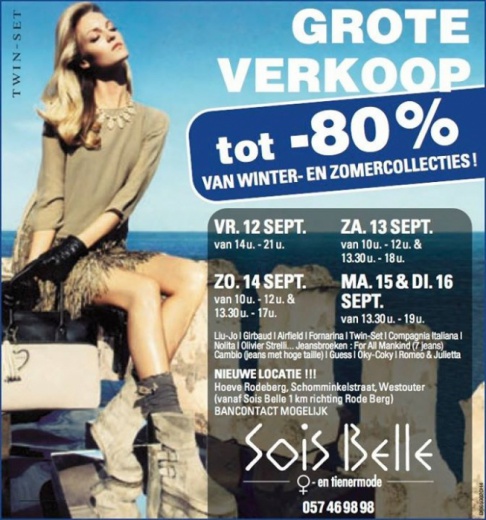 Stockverkoop Sois Belle