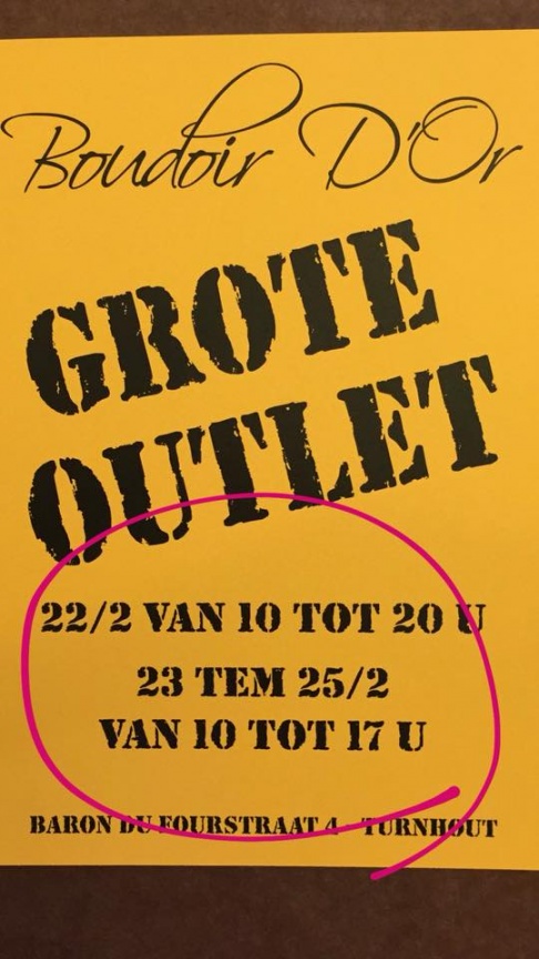 Grote stockverkoop Boudoir D'Or 