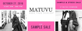 MATUVU SAMPLE & STOCK SALE - ANTWERP