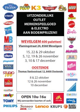 Outlet merkenspeelgoed en electro (Oostende)