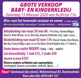 Zaterdag 15/02/2020: Grote verkoop baby- en kinderkledij