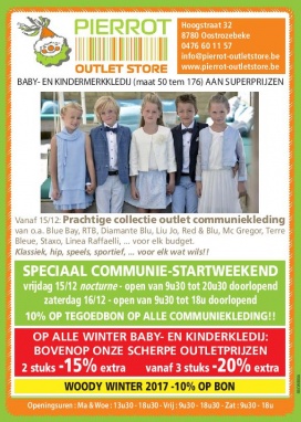 15 & 16/12: Startweekend outlet communiekledij!!