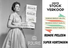 Uitzonderlijke Stockverkoop ronde prijzen en superkortingen 29, 30 en 31 januari