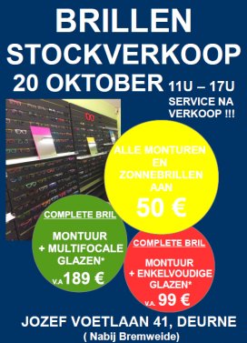 Brillen stockverkoop