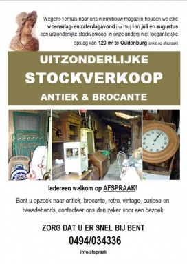 Uitzonderlijke stockverkoop - Antiek en brocante