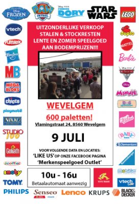 Uitzonderlijke verkoop van lente & zomerspeelgoed