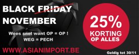 Asian Import: Black November -25% op alles, (online) 