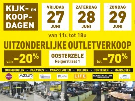 poeder Verdienen Spelling Outlet verkoop tuinmeubelen en parasols