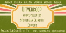 Stockverkoop bij BabaRum (stoffen / coupons)