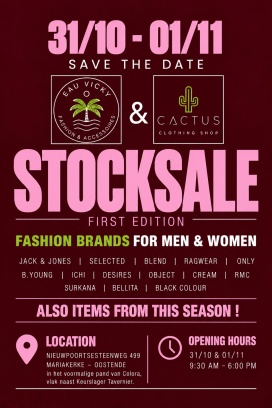 Stockverkoop 2 winkels : CACTUS clothing Shop & Eau Vicky