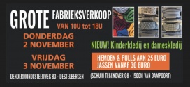 Fabrieksverkoop kledij heren, dames en kinderen