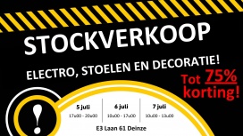 Stockverkoop electro, stoelen en deco