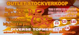 Outlet stockverkoop Dames- heren en kinderkleding
