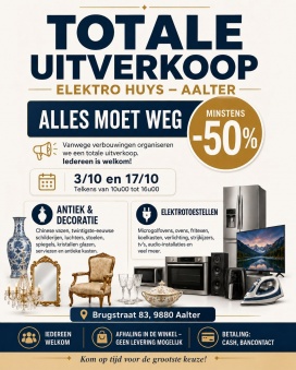 Elektro Huys totale uitverkoop