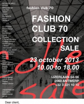 Fashion Club 70 collectie verkoop 