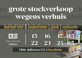 CHRISTEX - Stockverkoop diverse soorten textiel wegens verhuis